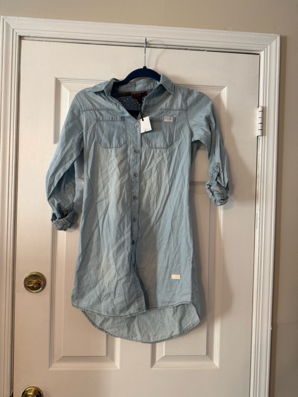7 For All Mankind Light Blue Button-Down Shirt